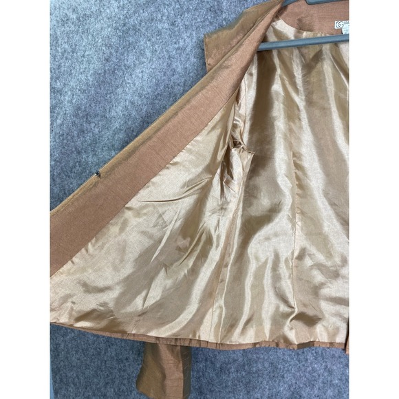 Grace Chuang New York Bronze Polyester Draped Evening Jacket Women's Small - Picture 7 of 9